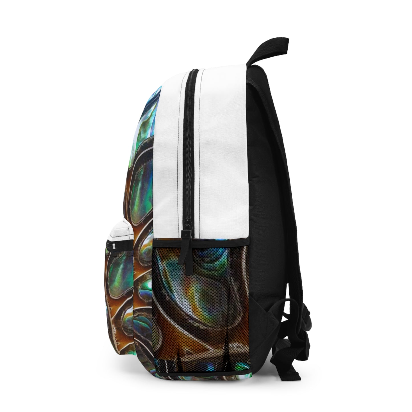 Tropical Backpack  / Ammonite and Abalone, White