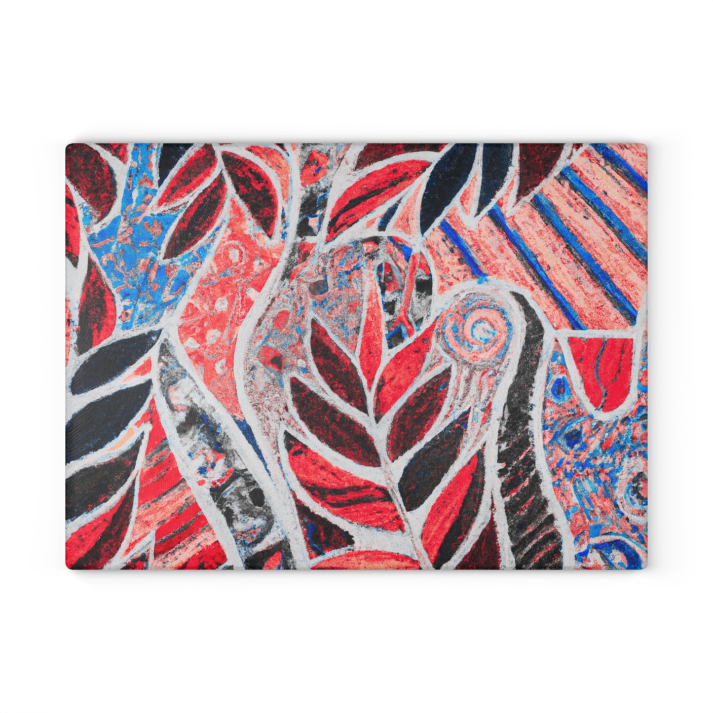 Glass Cutting Board, 2 sizes - Amazon Whimsy, Red