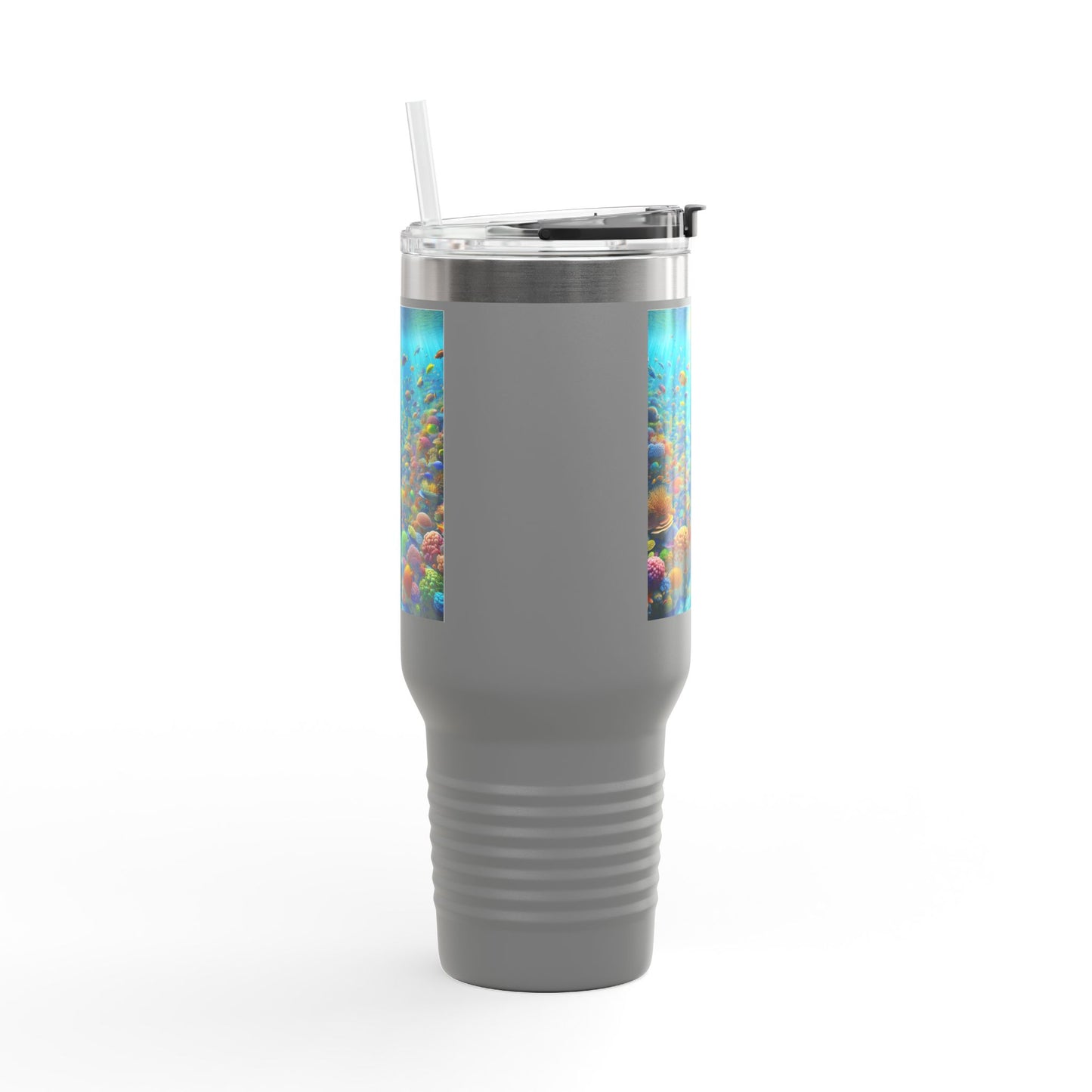 Insulated Travel Mug, 40oz / Busy Coral Reef - Perfect for Outdoor Adventures