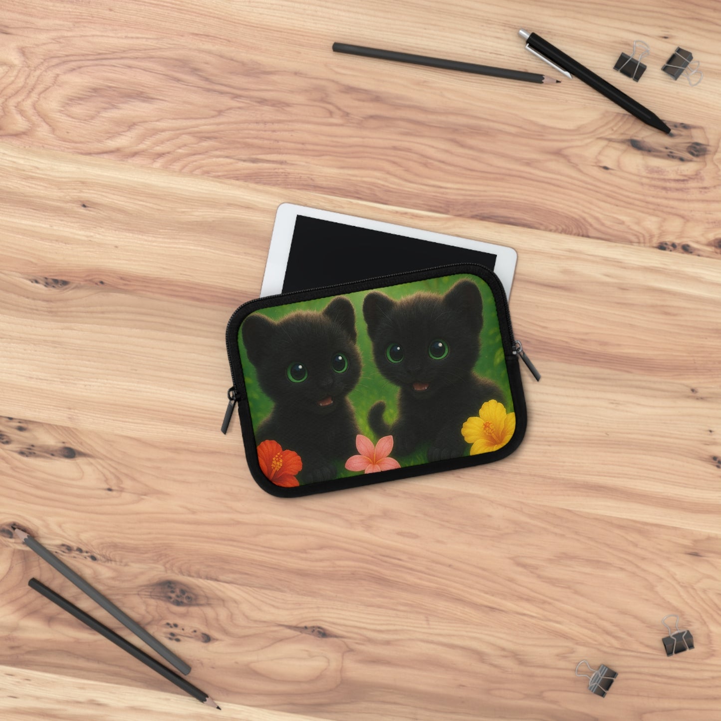 Tropical Laptop Sleeve, 5 Sizes - Perfect for Animal Lovers & Students / Baby Black Panthers