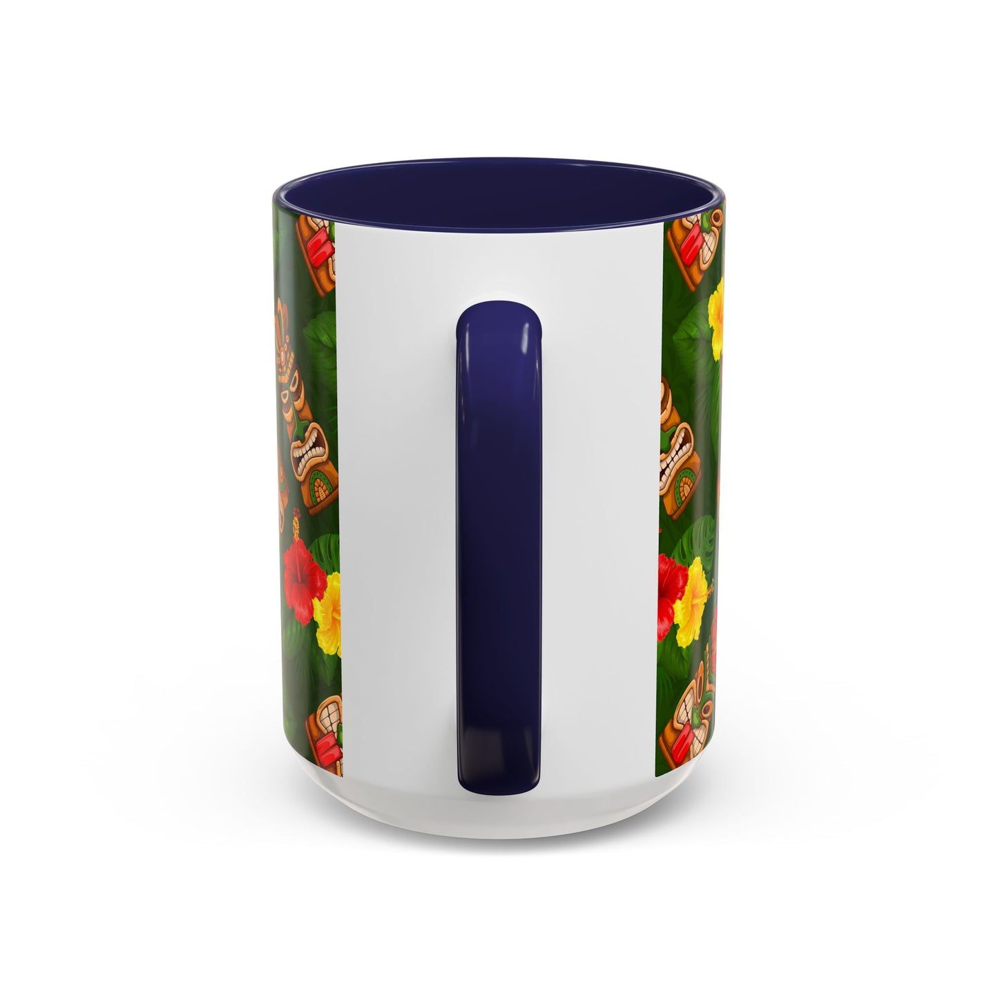 Accent Coffee Mug (11, 15oz), 8 Colors - Tiki Hibiscus Garden