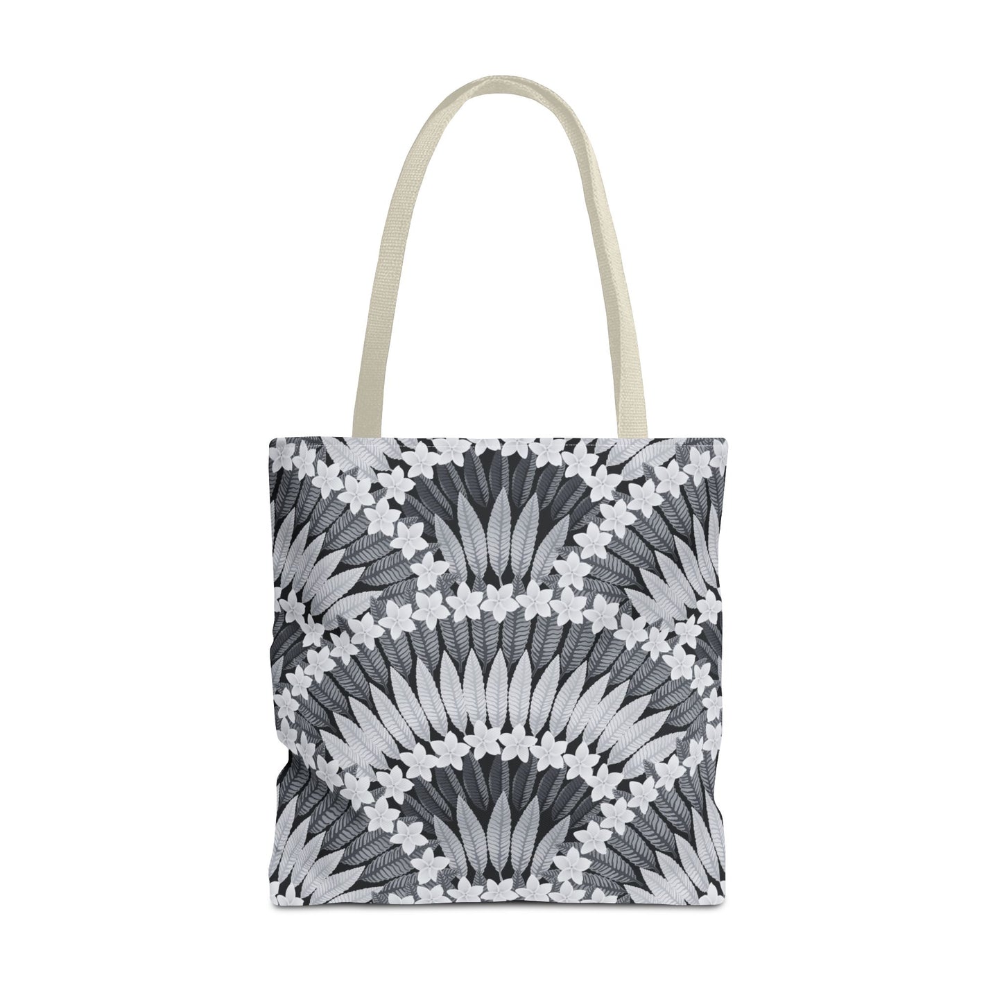 Plumeria and Palms BlackTote Bag - 3 Sizes