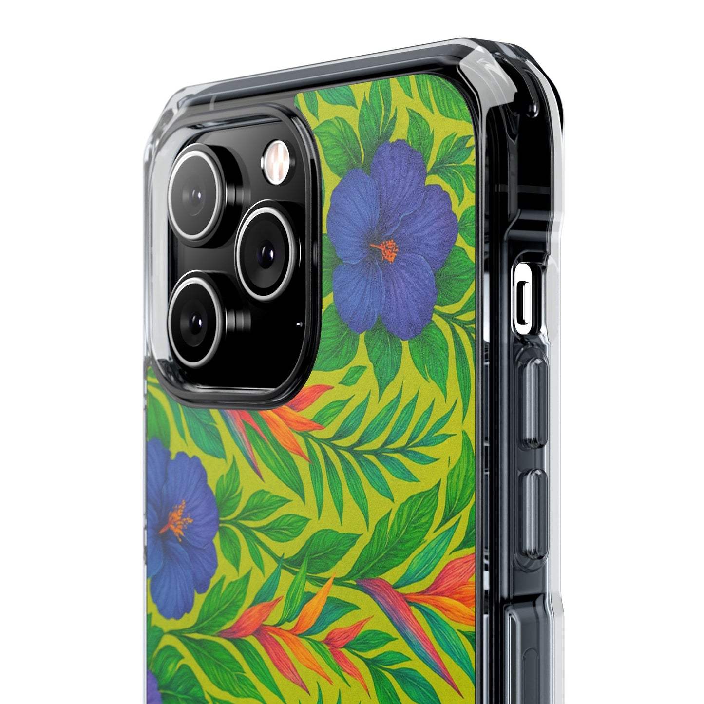 Midnight Flower Lime Magnetic Clear Phone Case, Many Models