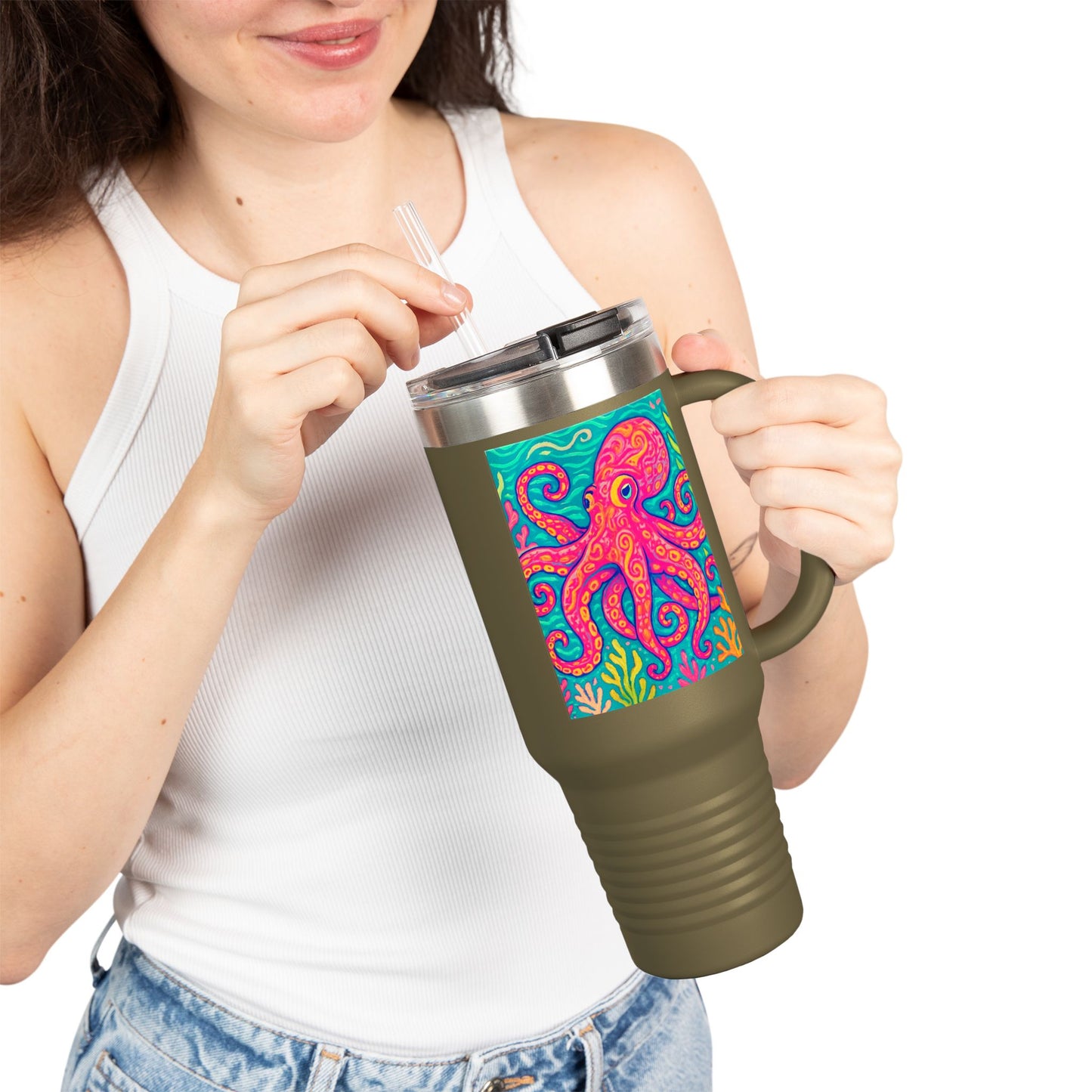 Kraken Joe/Red Insulated Travel Mug - 40oz - Perfect for Outdoor Adventures