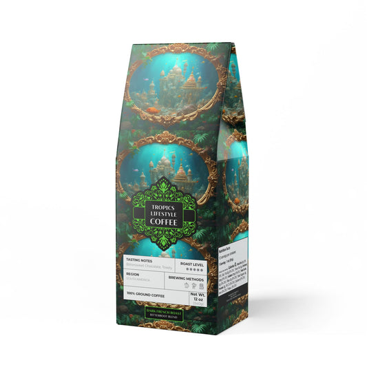 Black Coral Blend ™ (Dark French Roast) Specialty Grade Craft Coffee / Mermaid Palace, Aegean Sea
