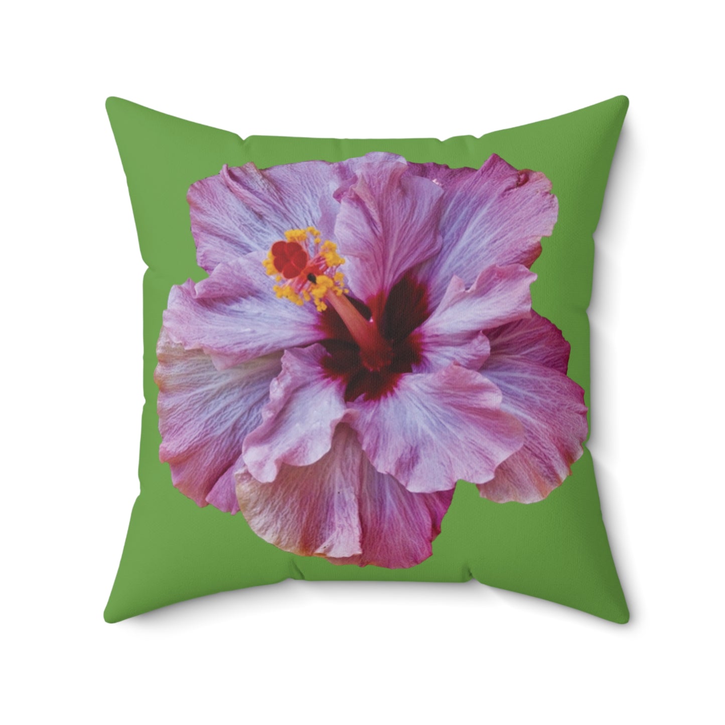 Decorative Pillow - Accent Cushion, 4 Sizes / Photo Purple Hibiscus, Green