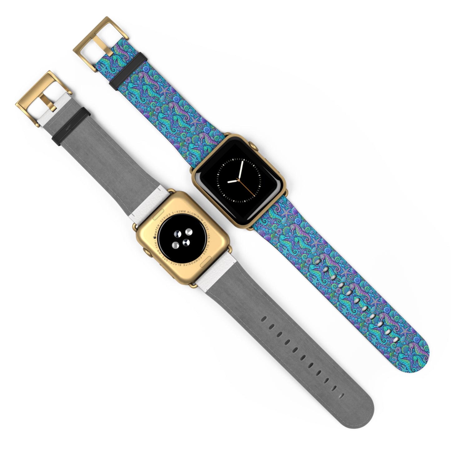 Apple Watch Band - Tropical Seahorse Trio, Turquoise Pop