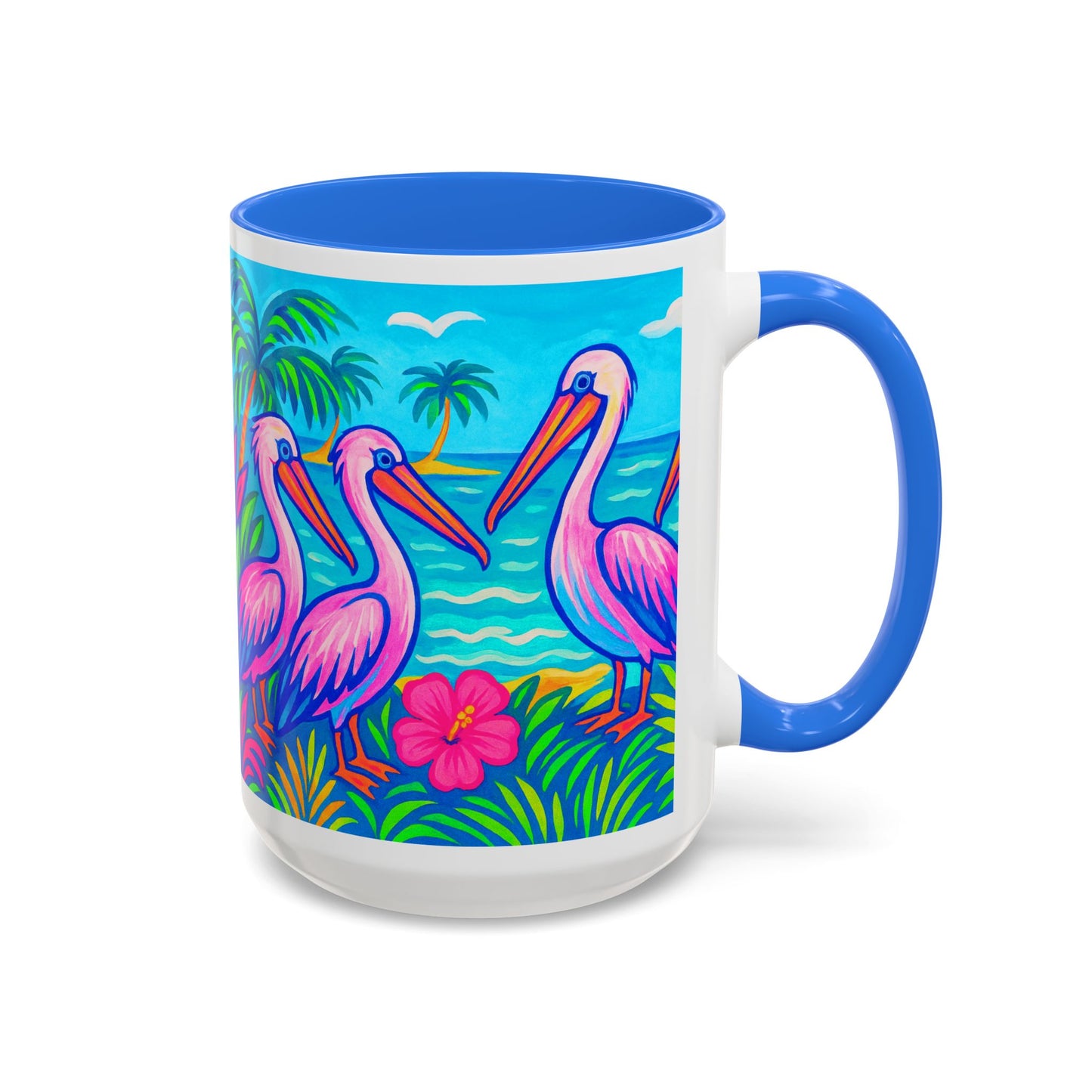 Accent Color Coffee Mug, Many Colors - 11oz & 15oz / Pelican Party