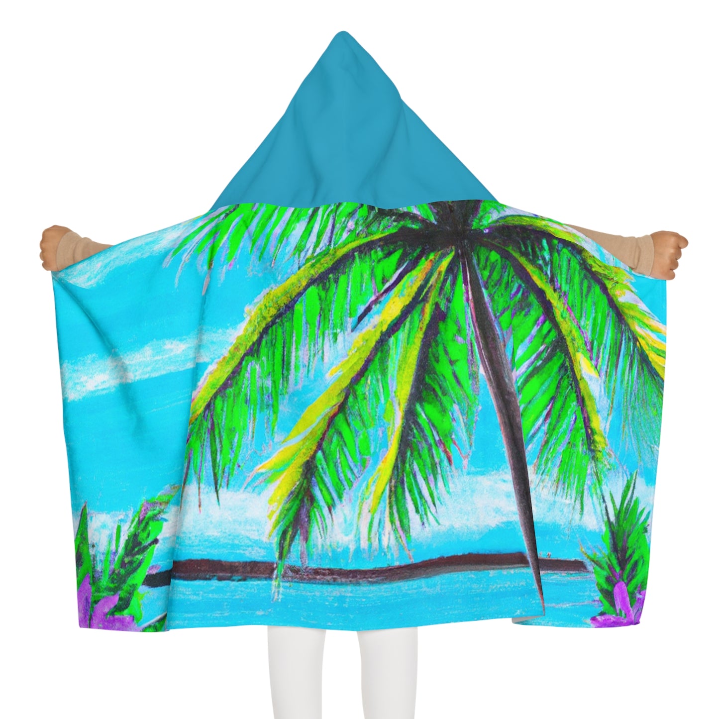 Tropical Kids Hooded Towel - Fun Mermaid Design for Beach & Bath / Calm Beach