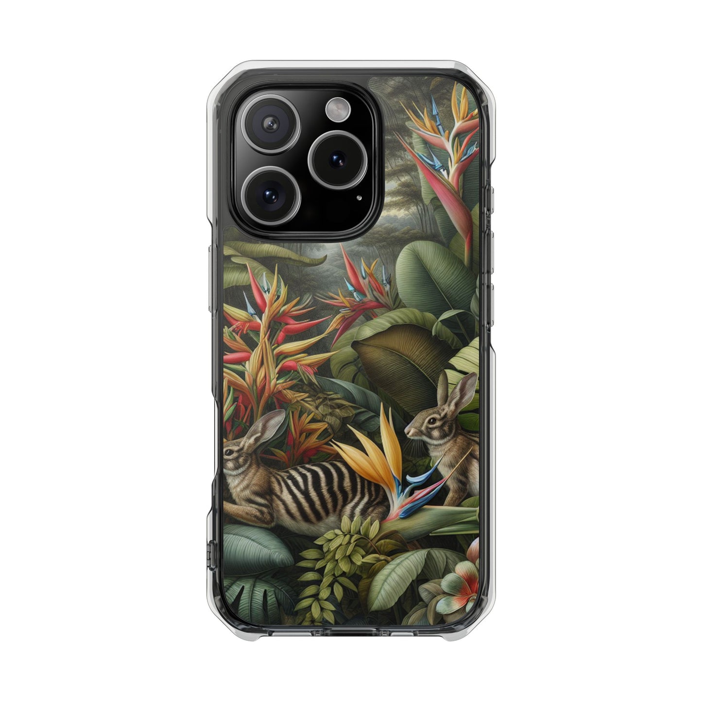 Rainforest Rabbit Outing Magnetic Clear Phone Case, Many Models