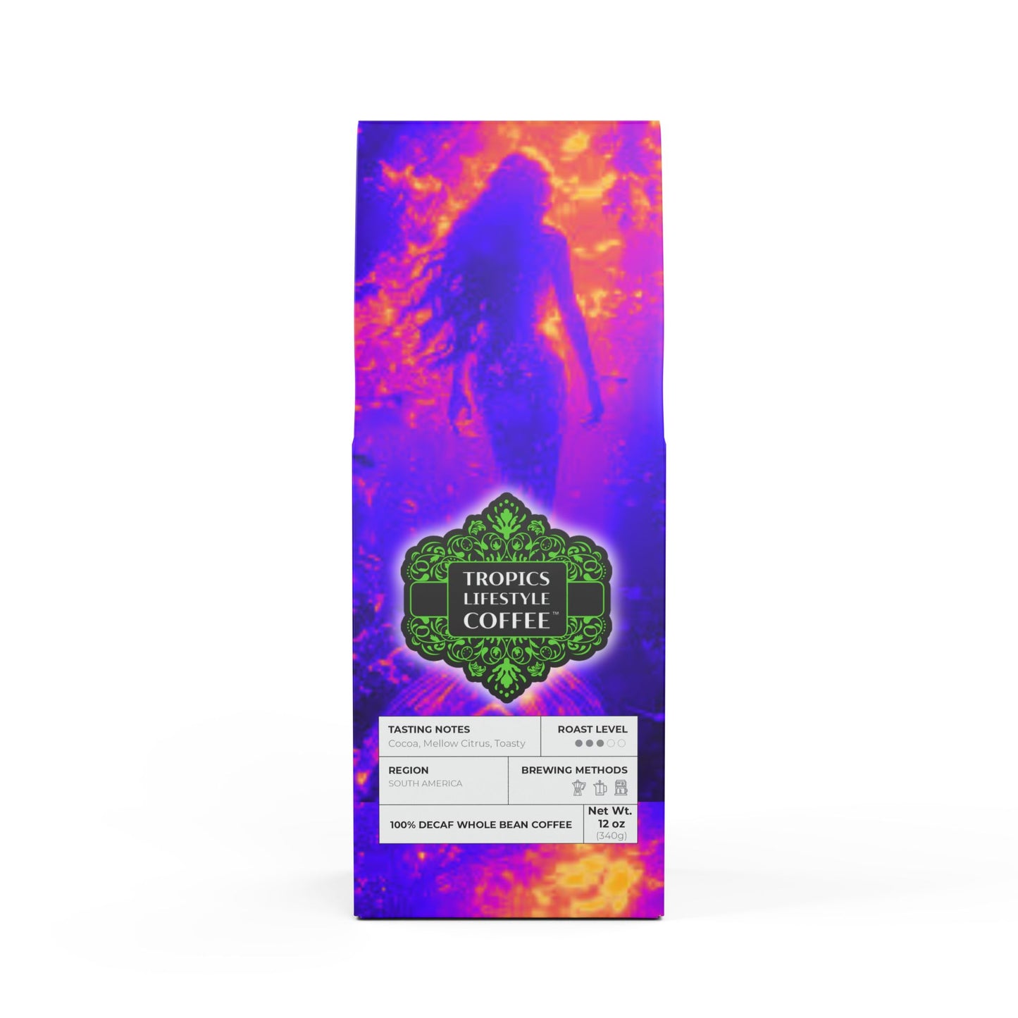 Rainforest Mist™ Single Origin DECAF (Medium Roast) Specialty Grade Coffee / Solo Mermaid, Pop