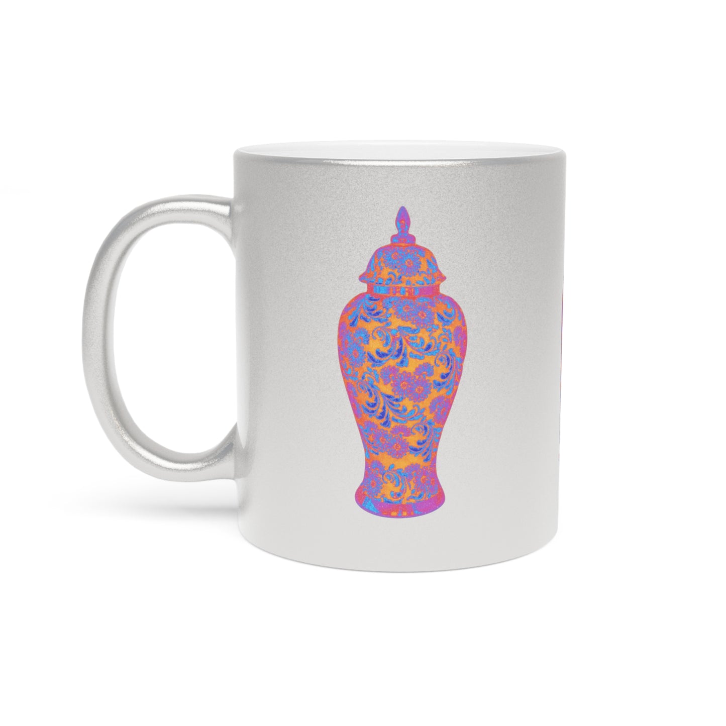 Colorful Tropical Design Metallic Mug, Gold or Silver - Heatwave Ginger Jar