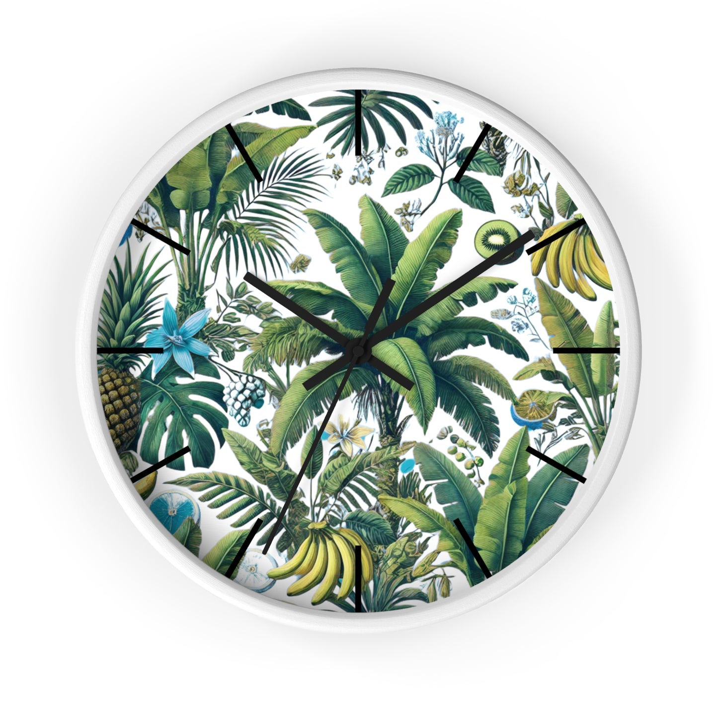 Tropical Fruit/White Wall Clock – Fun Home Decor for Nature Lovers, 6 Variants