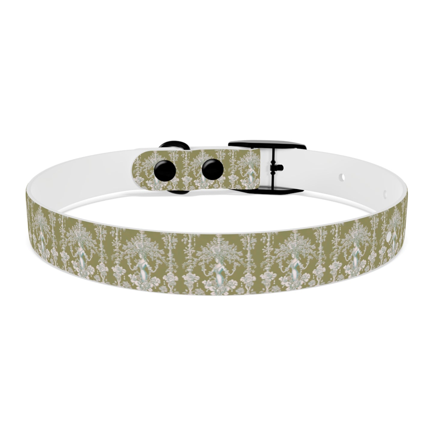 Dog Collar - Pearl Lady Toile, highborn green