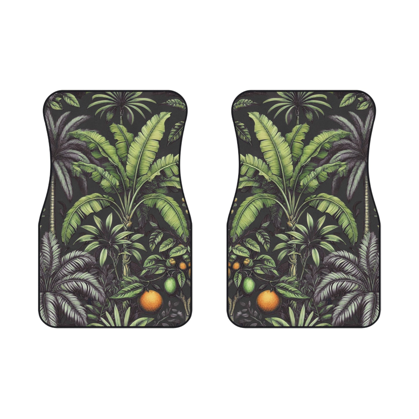 Tropical Fruit/Black, Car Floor Mats - SET of 2