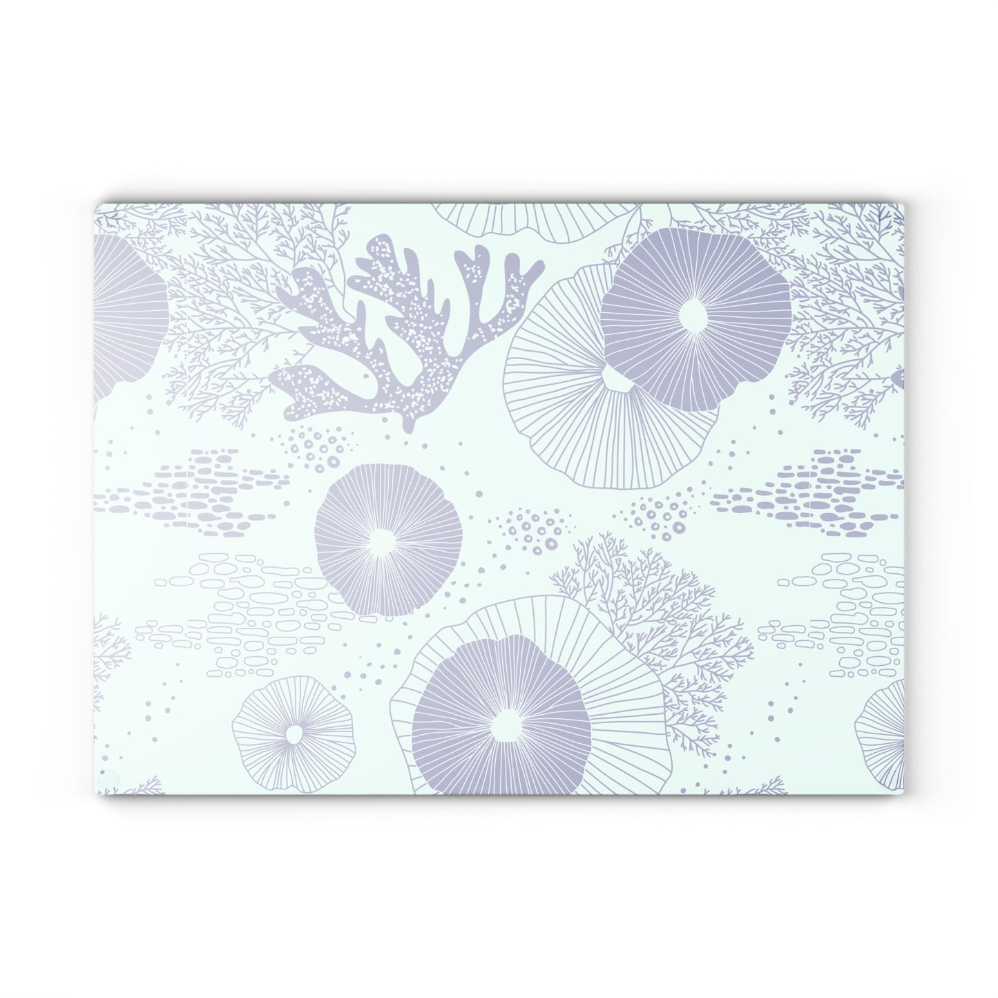 Glass Cutting Board, 2 sizes - Plankton Drift Blue