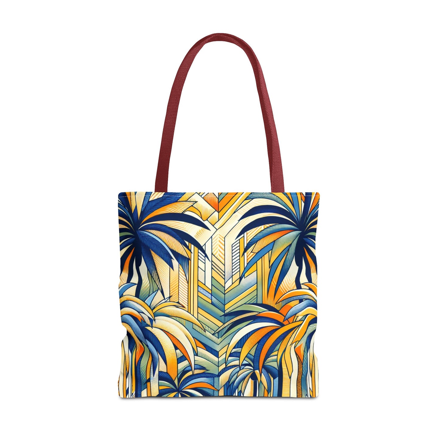 Stylized Palms Blue Tote Bag - 3 Sizes