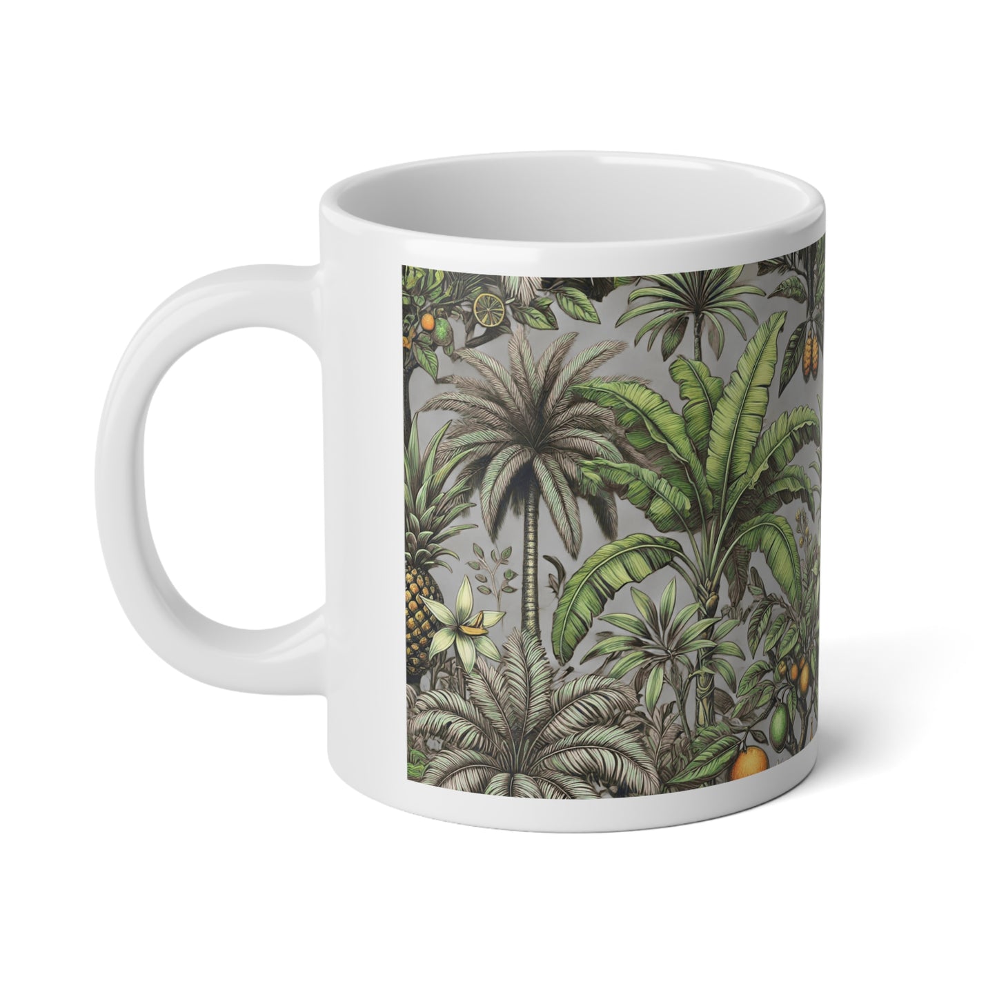 Jumbo Mug, 20oz, Tropical Fruit Grey | Tropical Coffee Cup