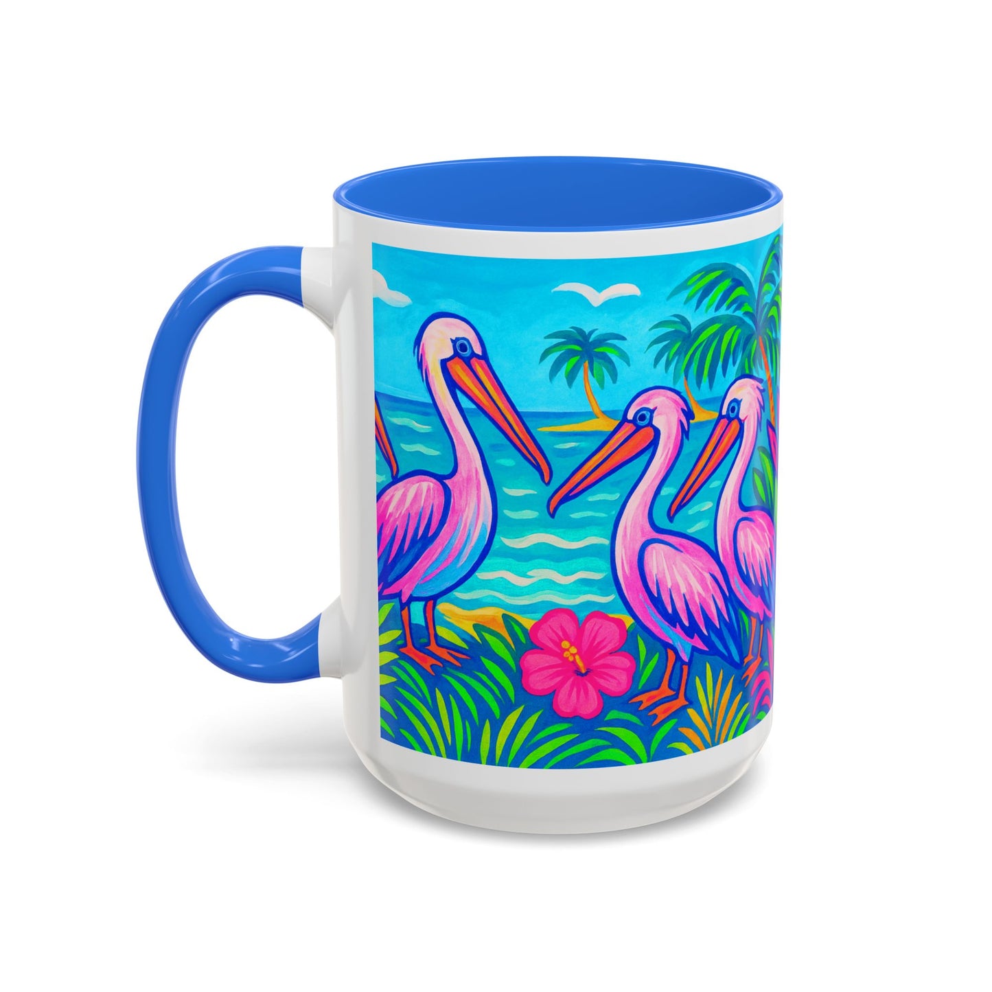 Accent Color Coffee Mug, Many Colors - 11oz & 15oz / Pelican Party