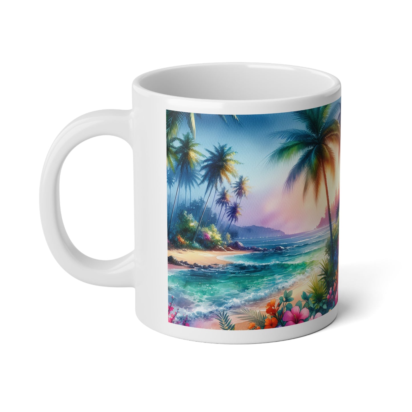 Jumbo Mug, 20oz, Bay of Peace | Tropical Coffee Cup