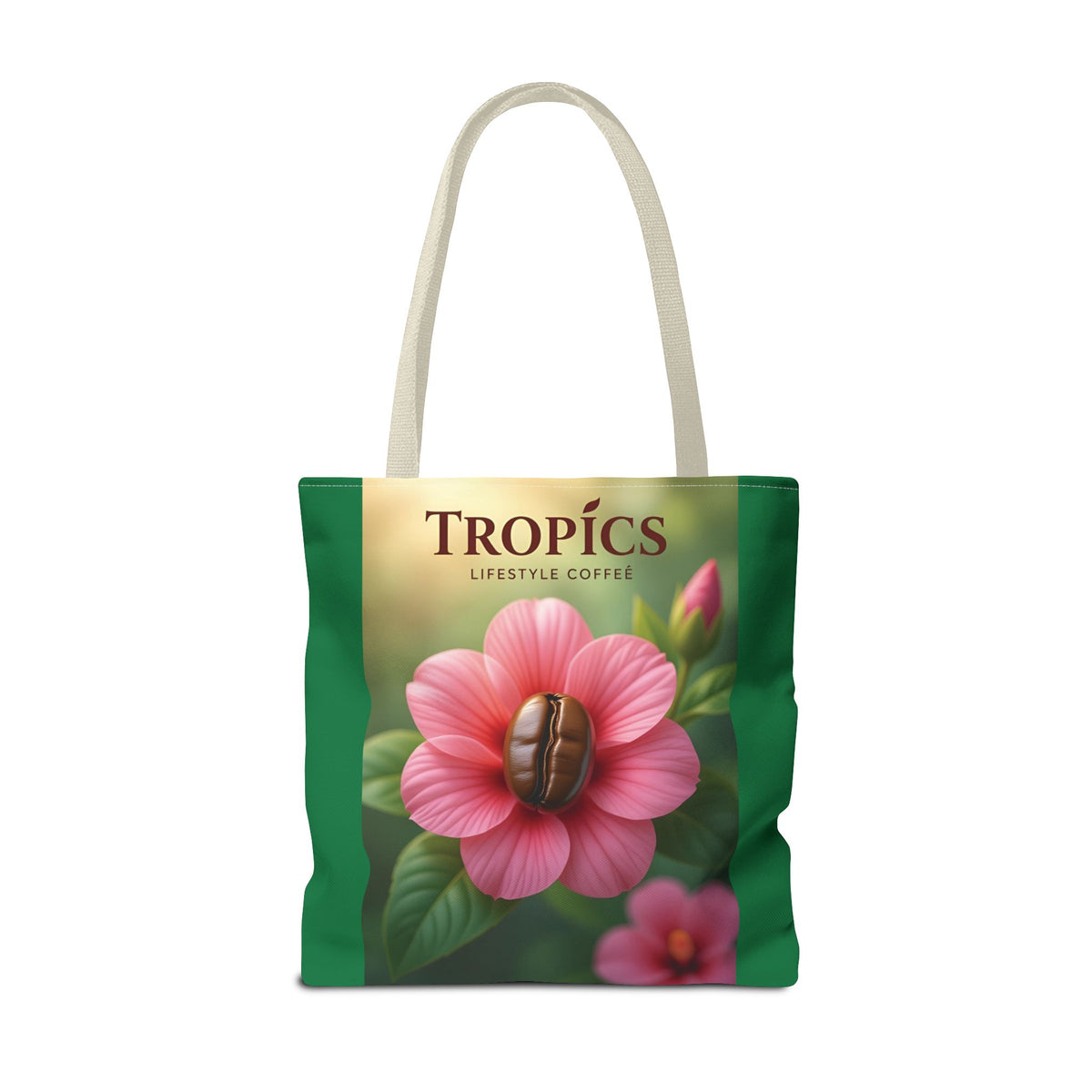 Pink Flower/Green TLCoffee Tote Bag - 3 Sizes