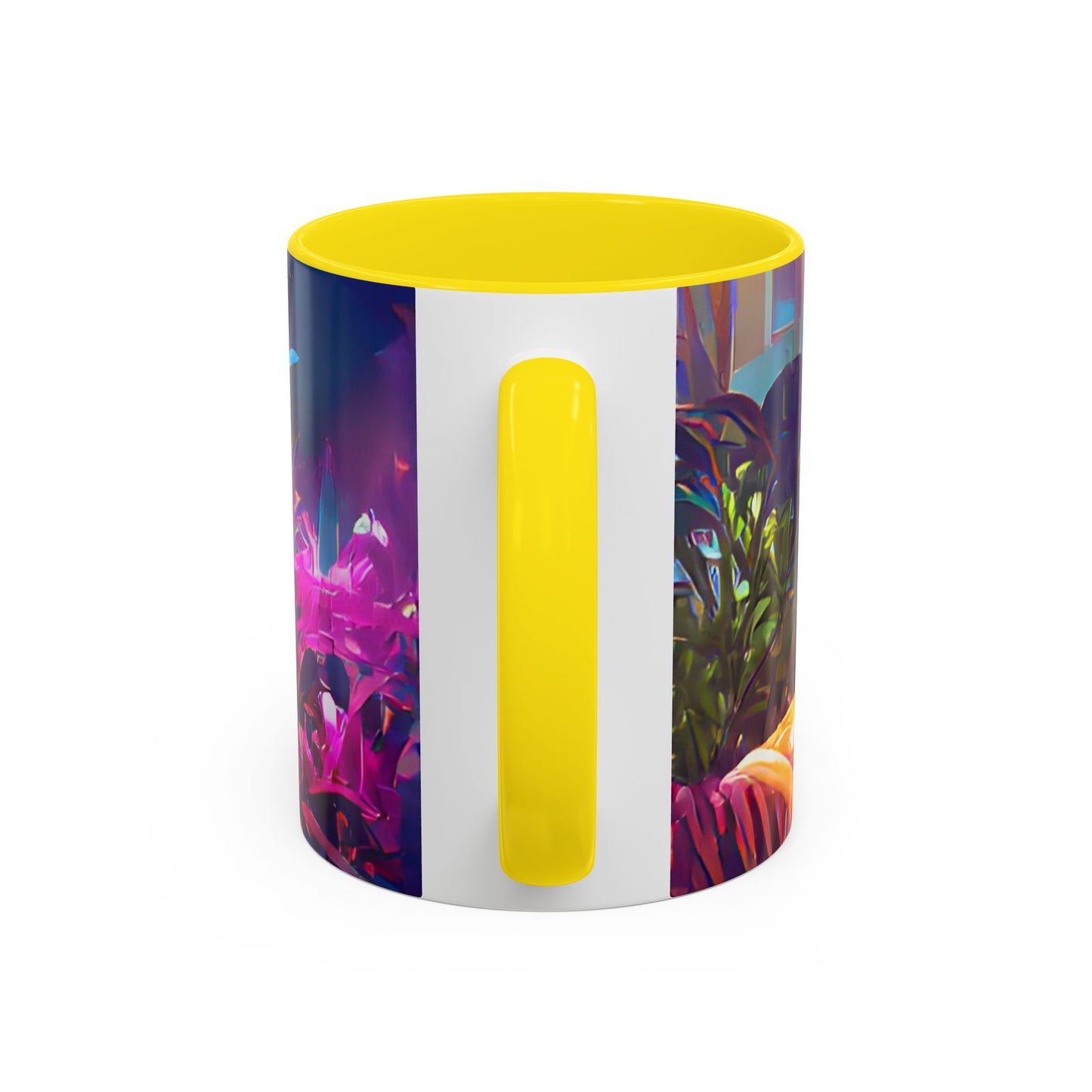 Accent Coffee Mug (11, 15oz) - Midnight Kiss in Tropical Garden