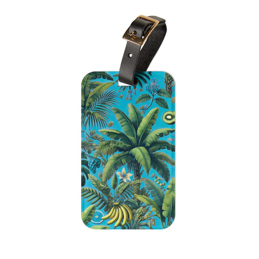 Luggage Tag - More Tropical Fruit, Aqua Blue
