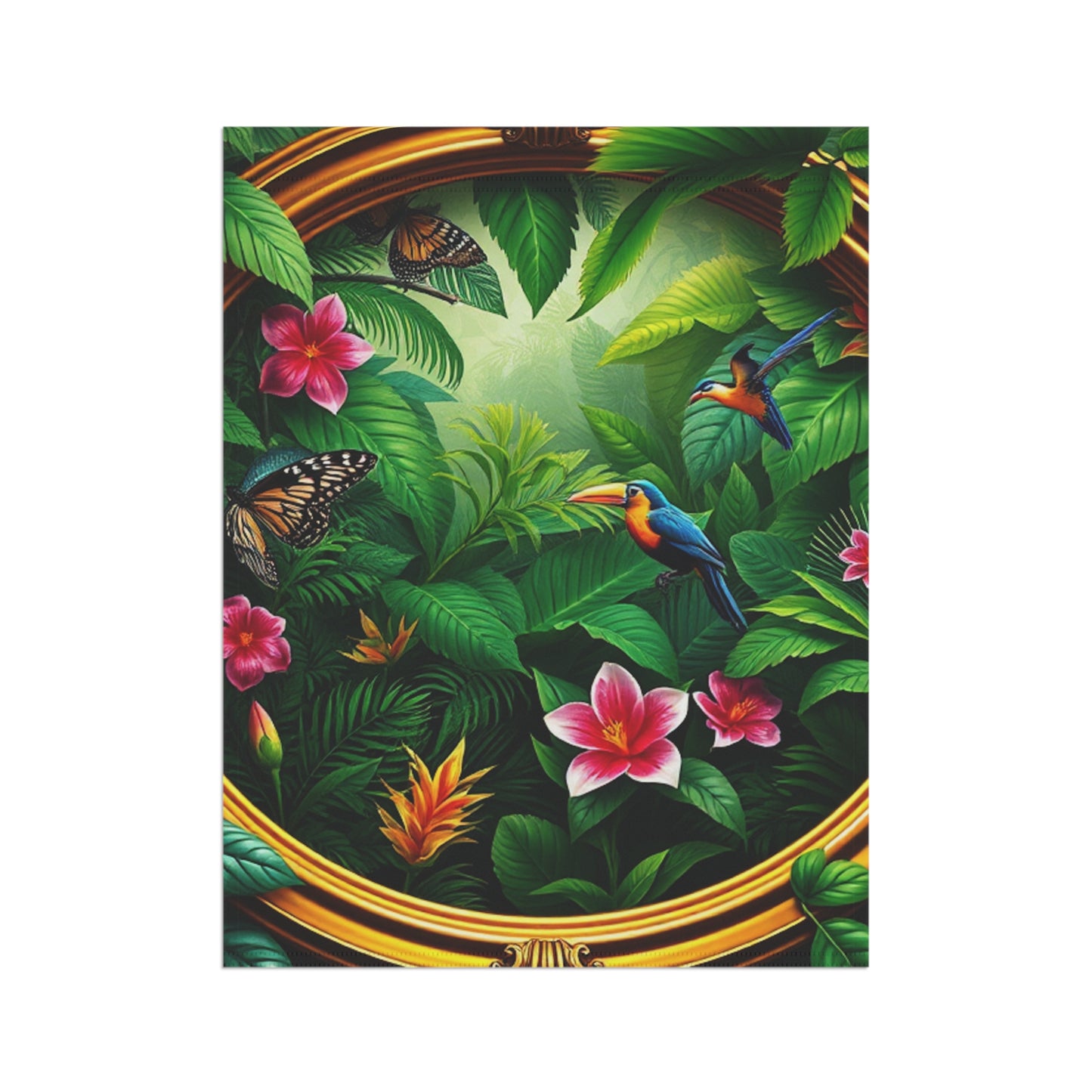 Tropical Garden Flag  - Perfect for Outdoor Decor / Framed Rainforest