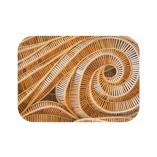 Tropical Bath Mat | Fun and Unique Bathroom Decor / Natural Bamboo Spiral