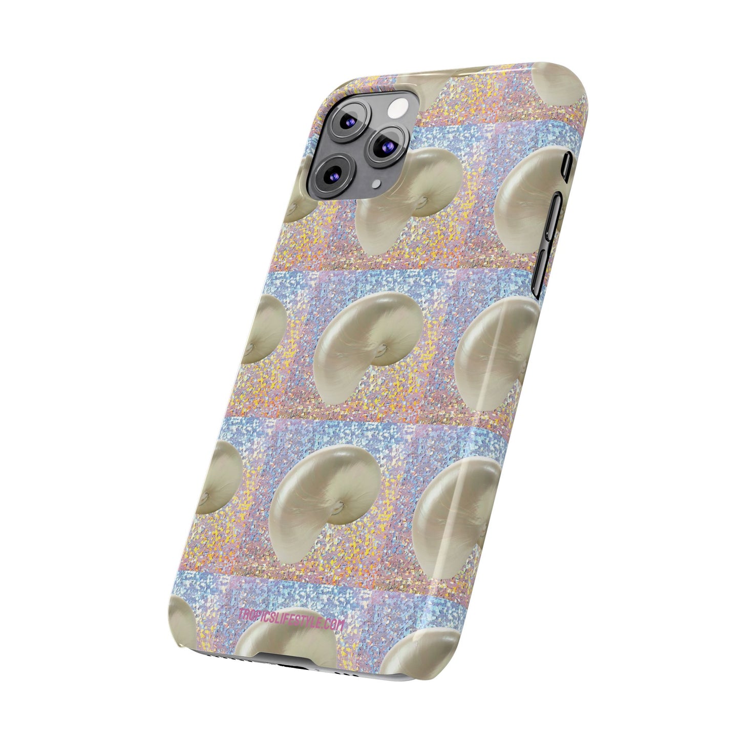 Slim Phone Cases - Disco White Nautilus