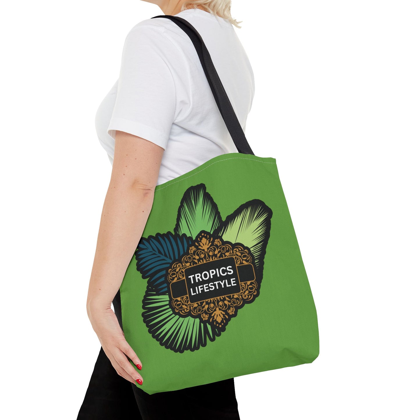 Elegant Tropics Lifestyle Logo Tote Bag - 3 Sizes, Green