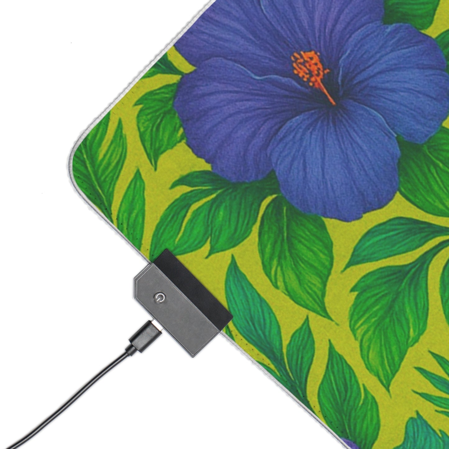 LED Gaming Mouse Pad With Vibrant RGB Lighting, 4 Sizes / Midnight Flower Lime