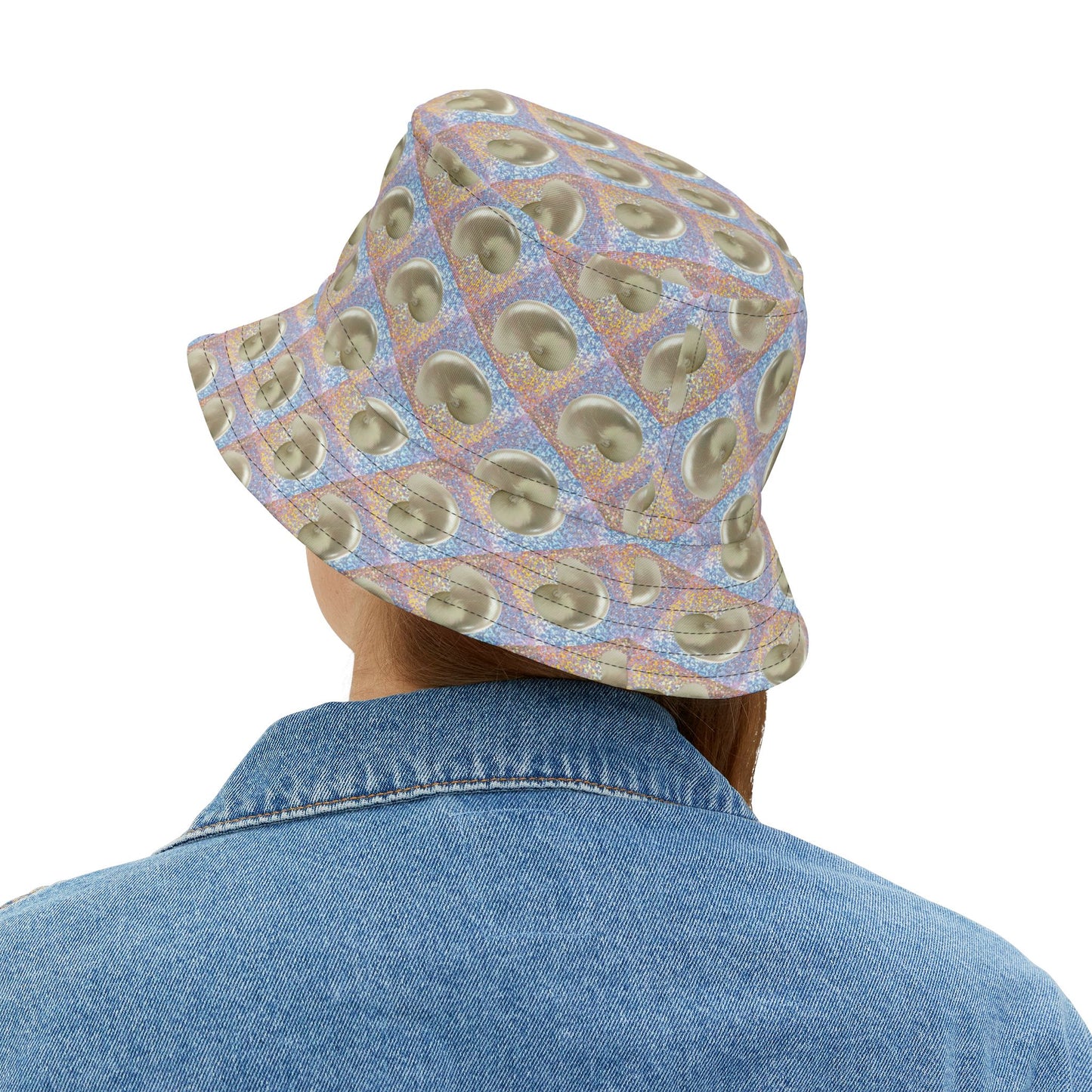 Tropical Polyester Bucket Hat, 2 Sizes - Disco Nautilus Shell