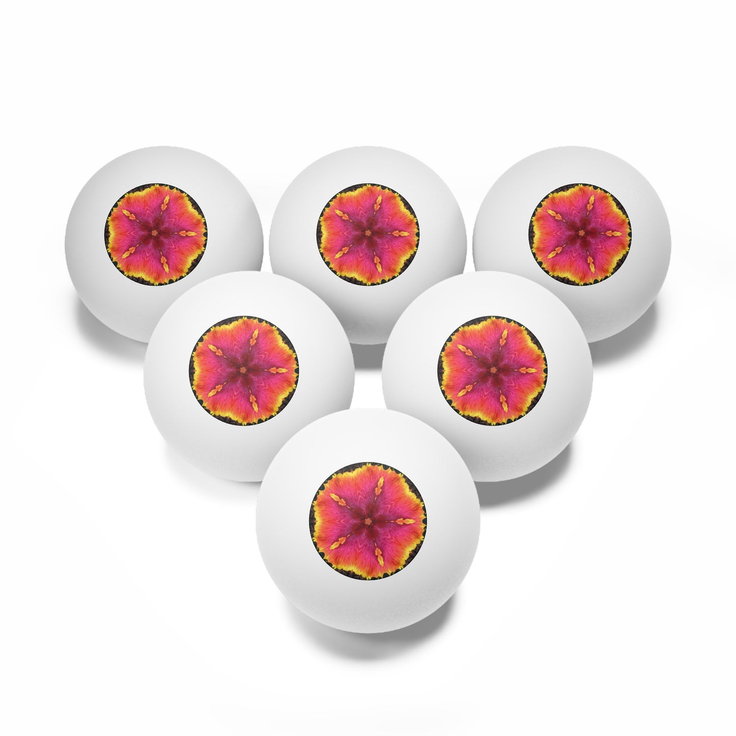 Tropical Paradise Ping Pong Balls - 6 Pack with Kaleido Hibiscus