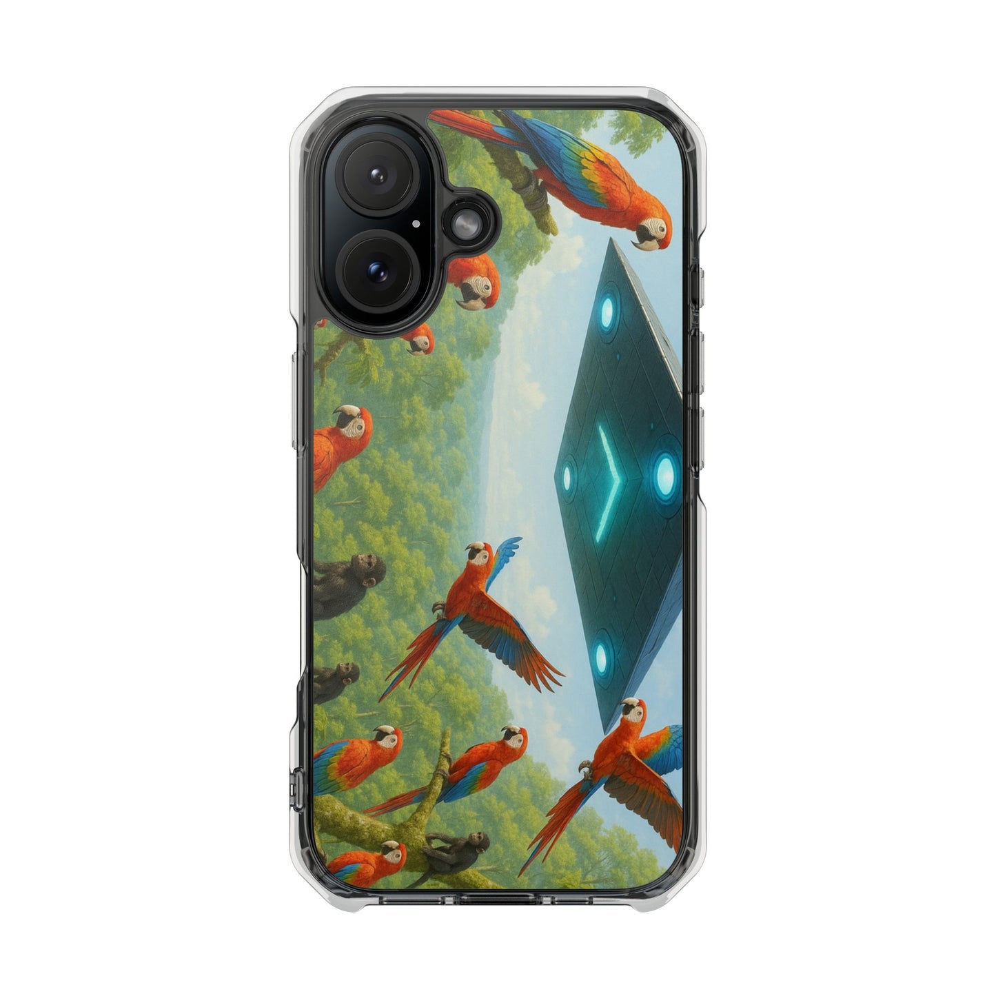 UFO and Macaws Magnetic Clear Phone Case, Many Models
