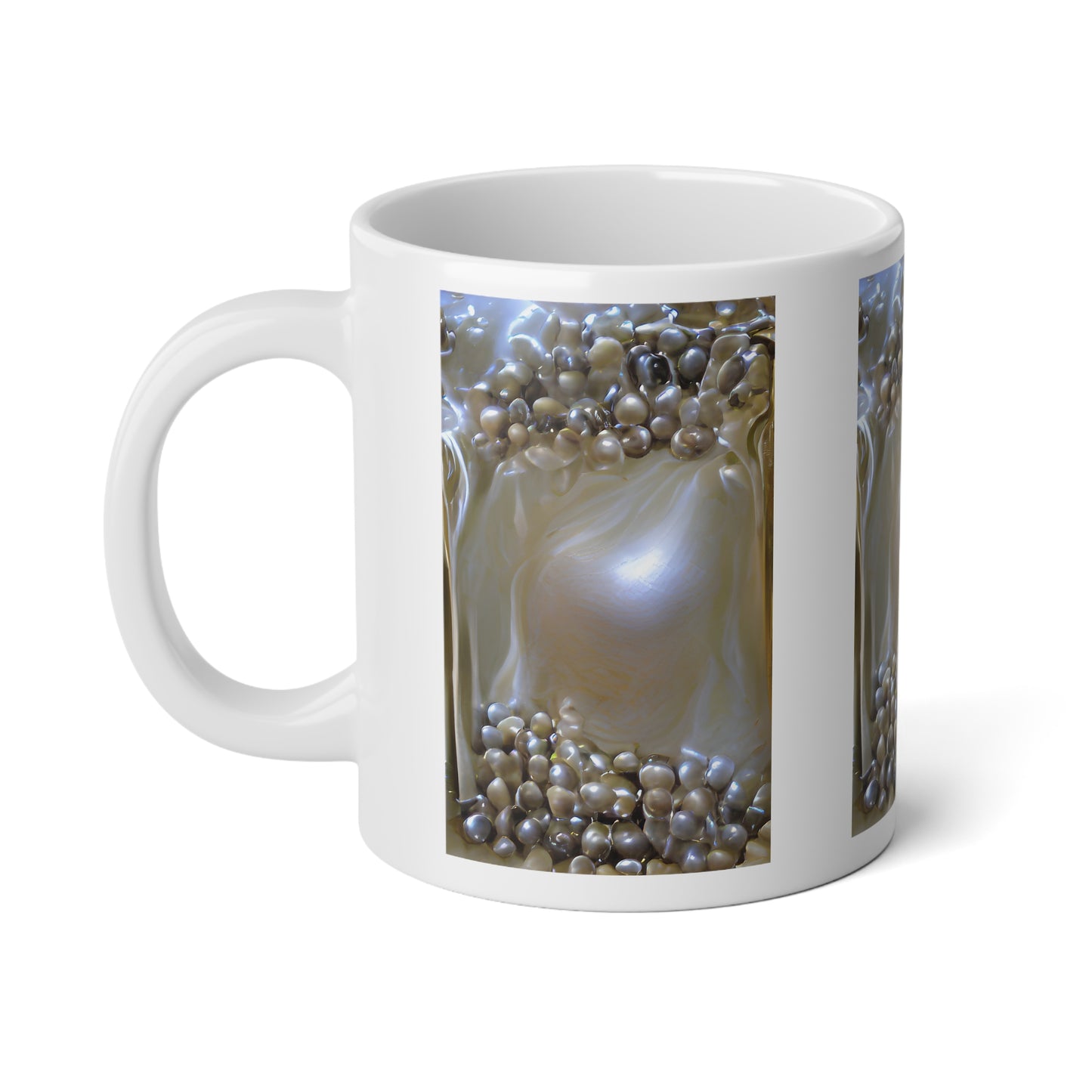 Jumbo Mug, 20oz, Natural Pearls Fantasy | Tropical Coffee Cup, Gift for Ocean Lovers