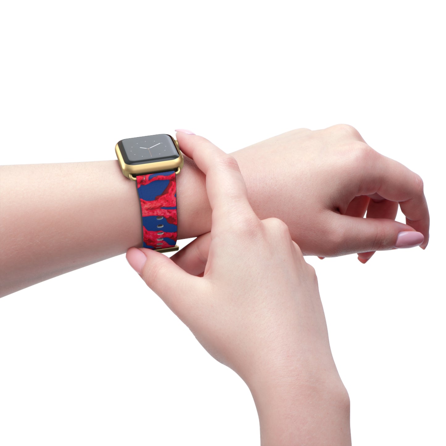 Apple Watch Band - Red Coral, dark blue background