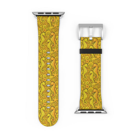 Apple Watch Band - Tropical Seahorse Trio, Yellow