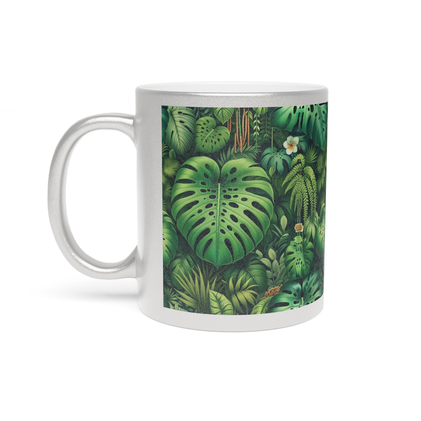 Tropical Metallic Mug, Gold or Silver - Rainforest Greenery