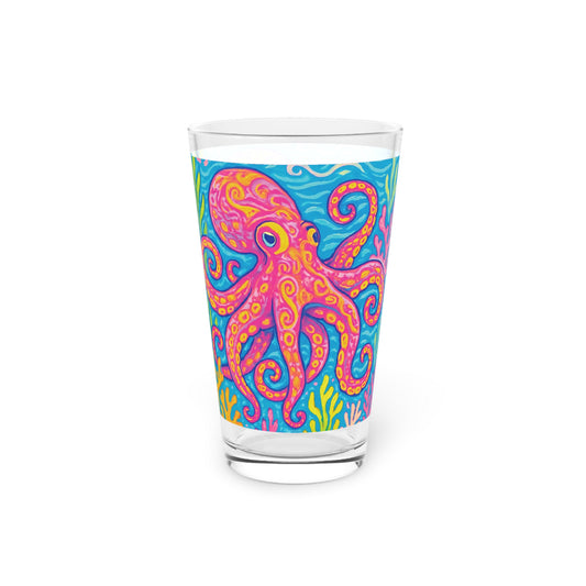 Pint Glass, 16oz - Octopus Kraken Joe