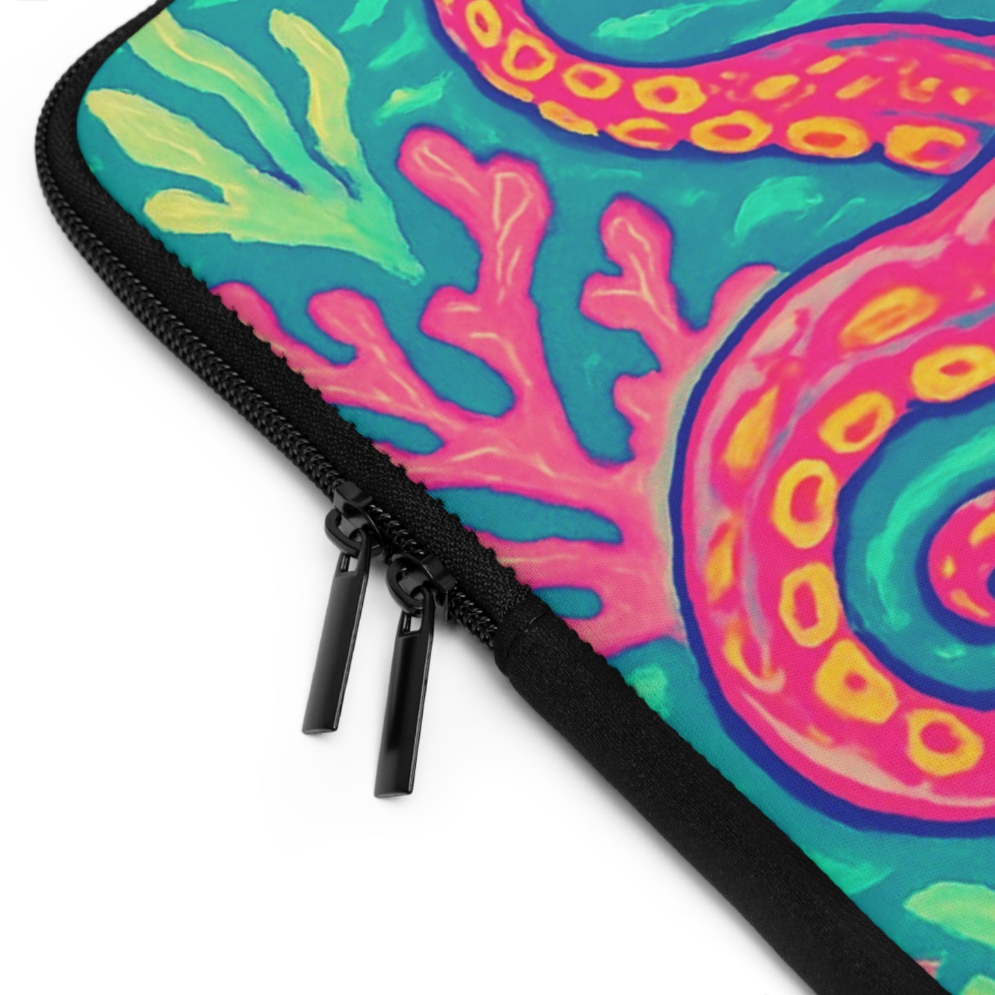 Tropical Laptop Sleeve, 5 Sizes - Perfect for Beach Lovers & Students / Octopus Kraken Joe, Red