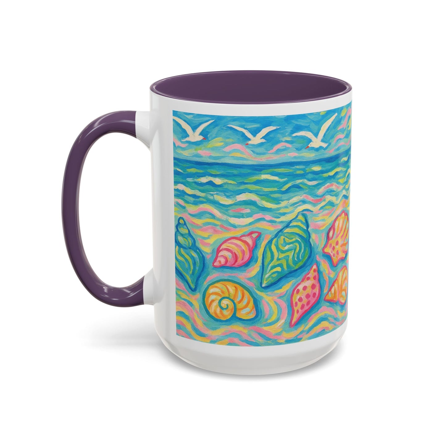 Accent Coffee Mug (11, 15oz), 8 Colors - Glow Seashells