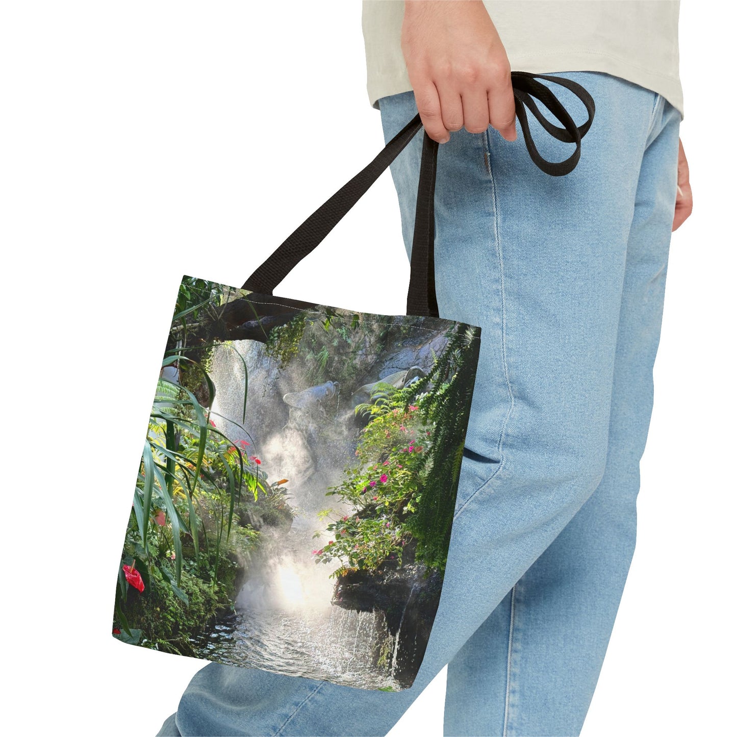 Tropical Misty Rainforest River Tote Bag - 3 Sizes