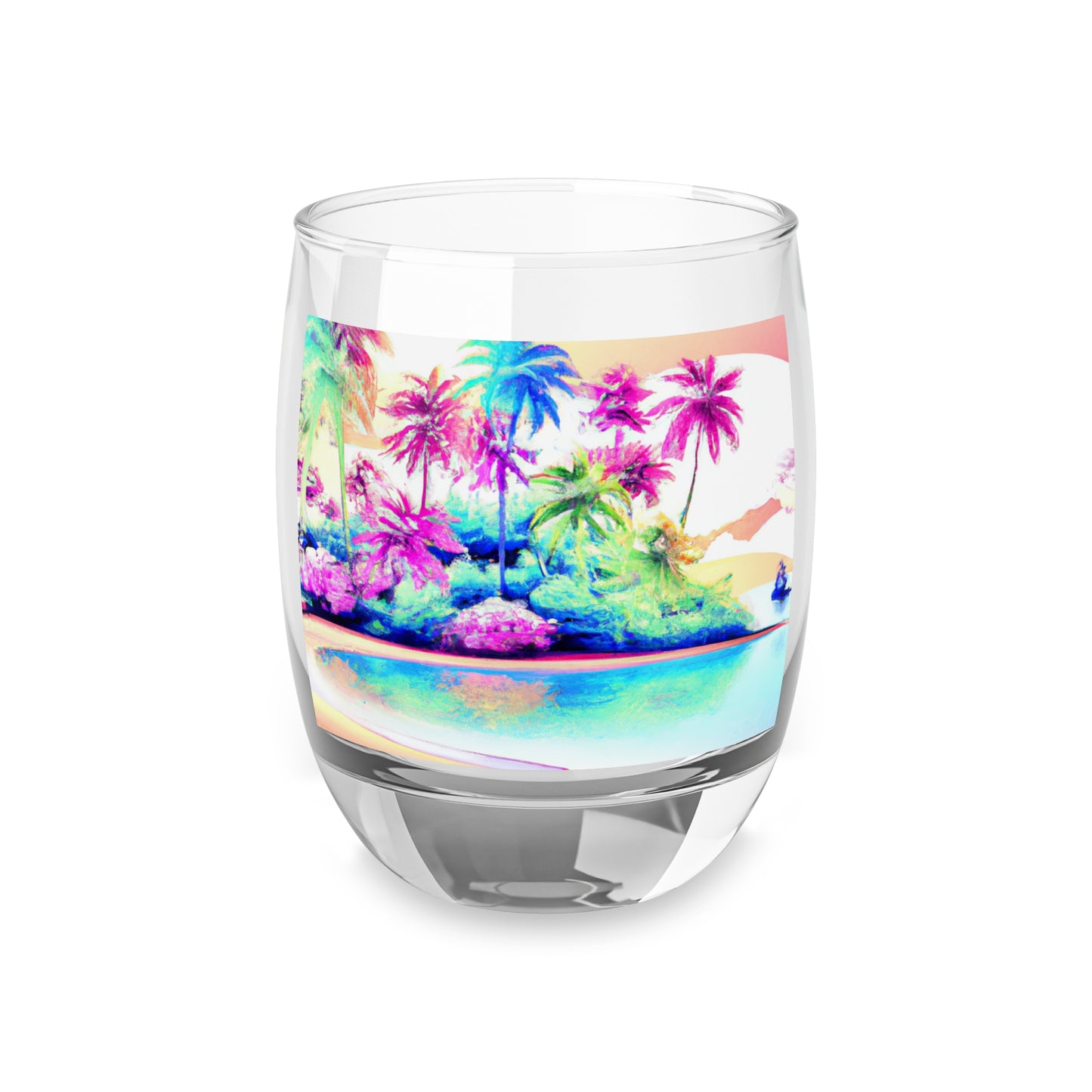 Whiskey Glass, Watercolor Beach