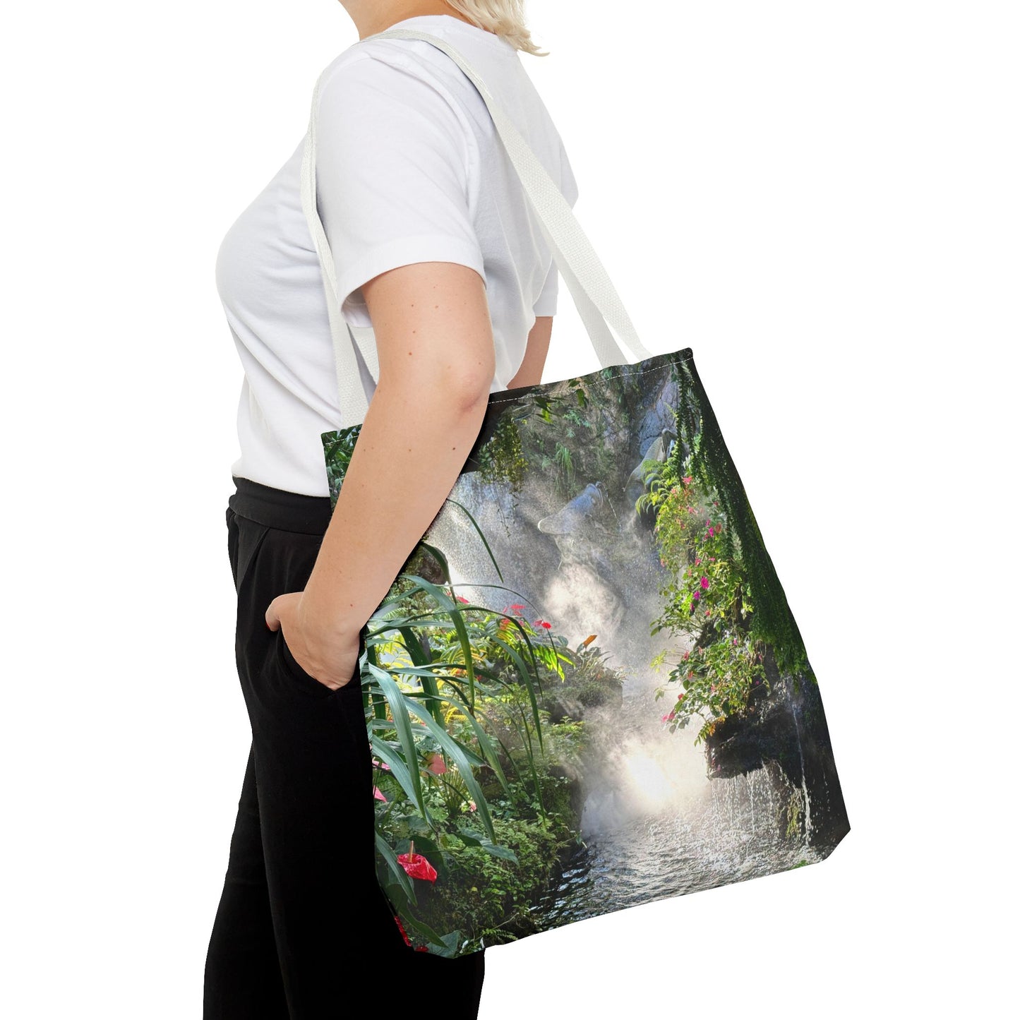 Tropical Misty Rainforest River Tote Bag - 3 Sizes