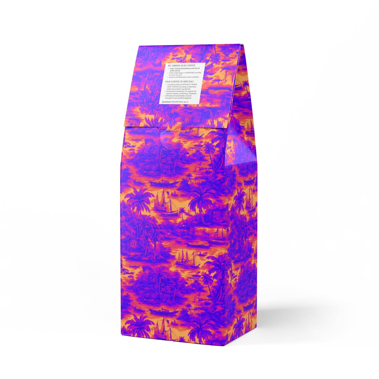 Beach Sunrise Blend™ Blend (Light Roast) Specialty Grade Craft Coffee / Crazy Cool Tropical Toile