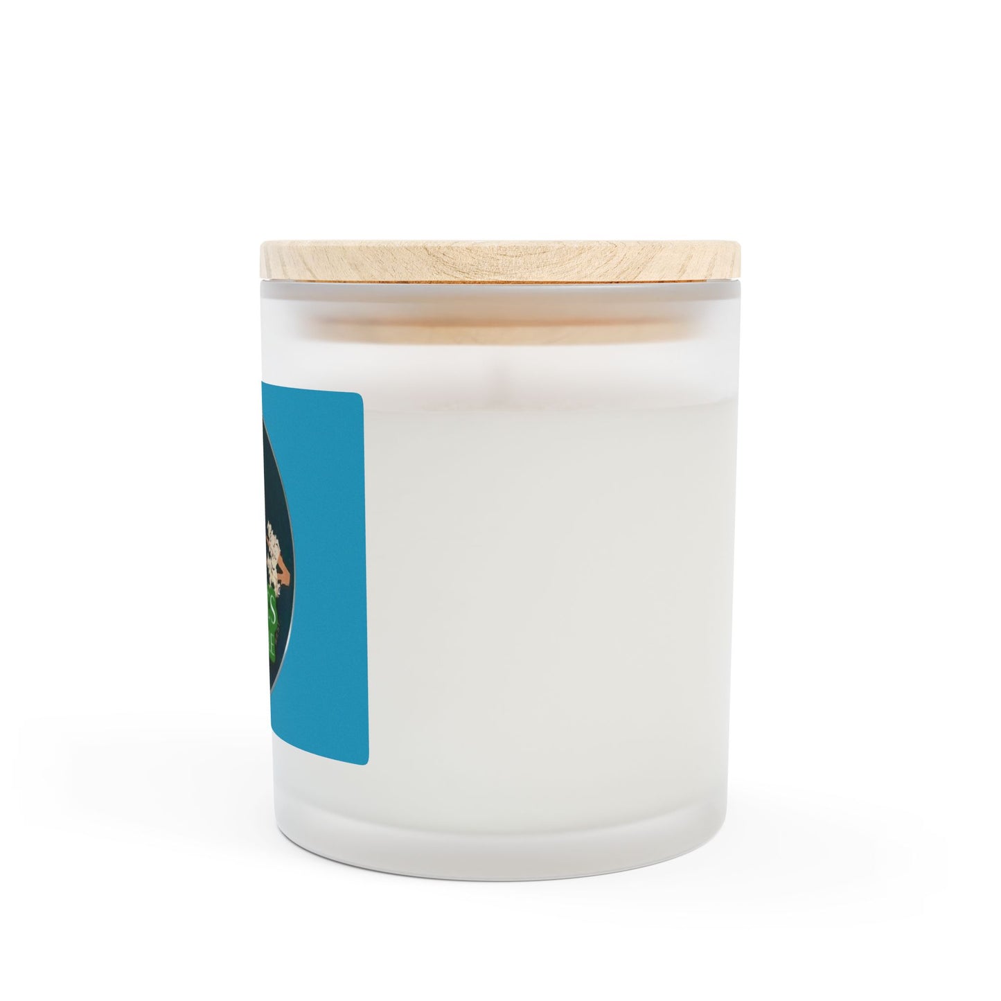 Frosted Glass Candle, 11oz - Two Brazilian Parrots, Turquoise