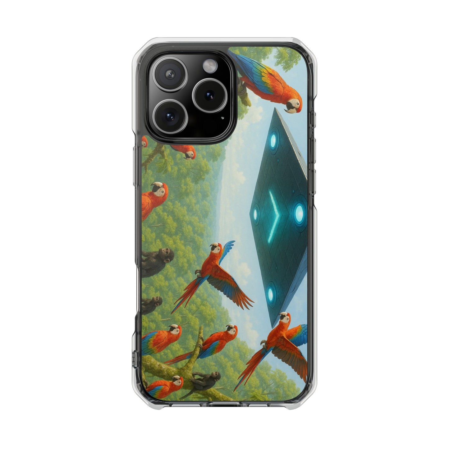 UFO and Macaws Magnetic Clear Phone Case, Many Models