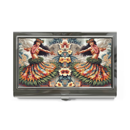 Business Card Holder/Case - Two Hawaiian Dancers