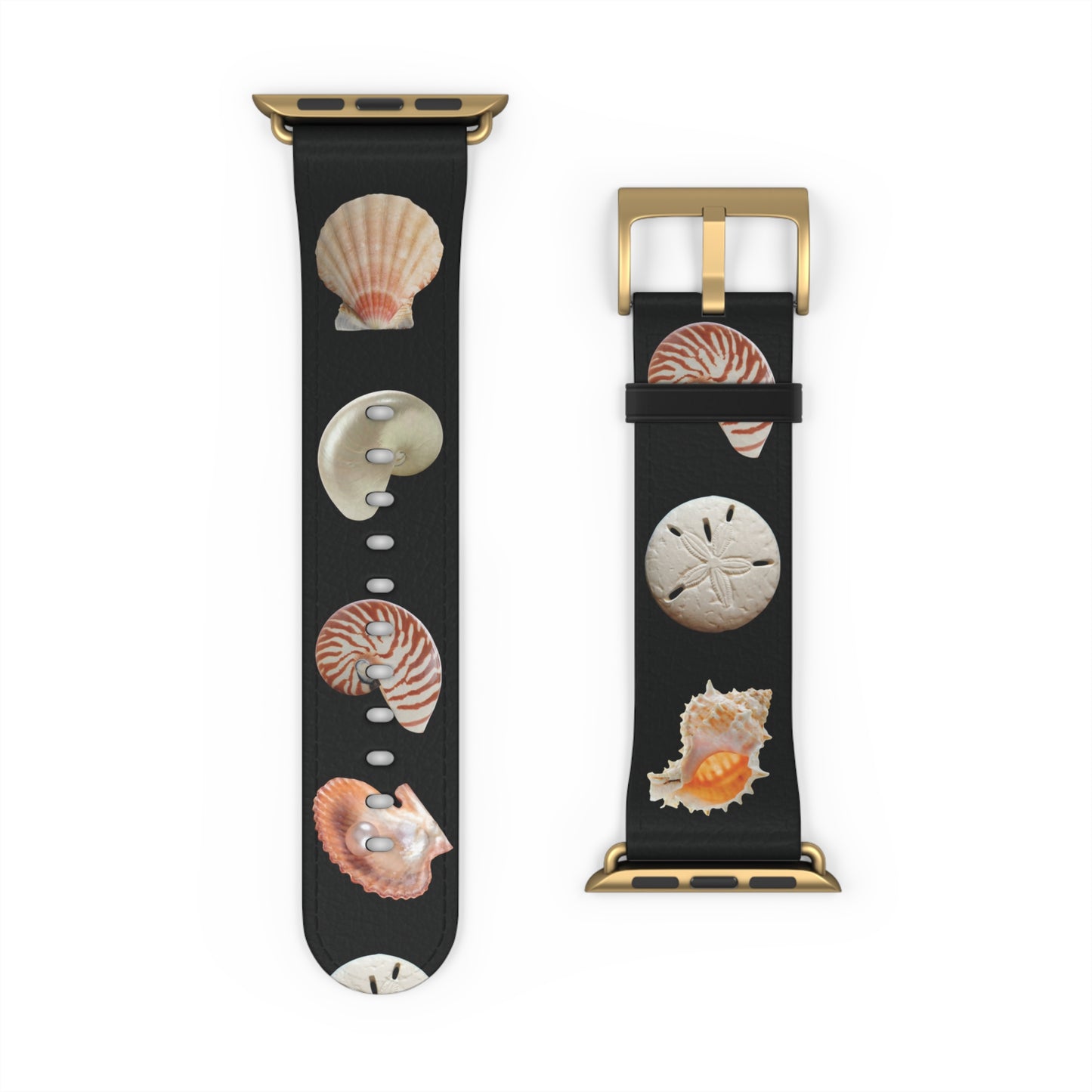 Apple Watch Band - Mixed REAL Seashells/Black